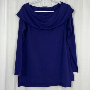 Chico’s Zenergy Women’s U.S 4/6 Cozy Brushed Fleece Tunic Long Sleeve Ink Purple